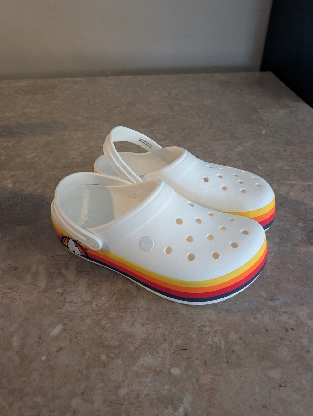 Crocs Disney Parks Fantasyland White W Retro Stripes Castle Sandal Women Size 10
